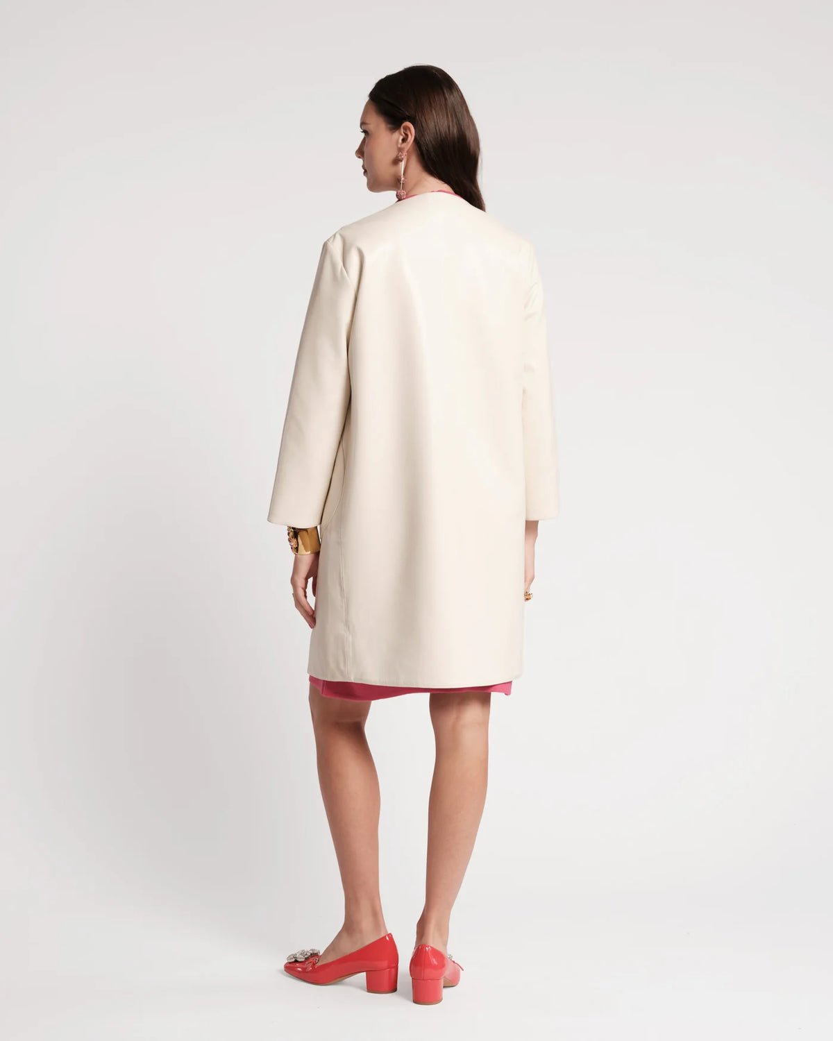 Mod Faux Leather Jacket - Oyster