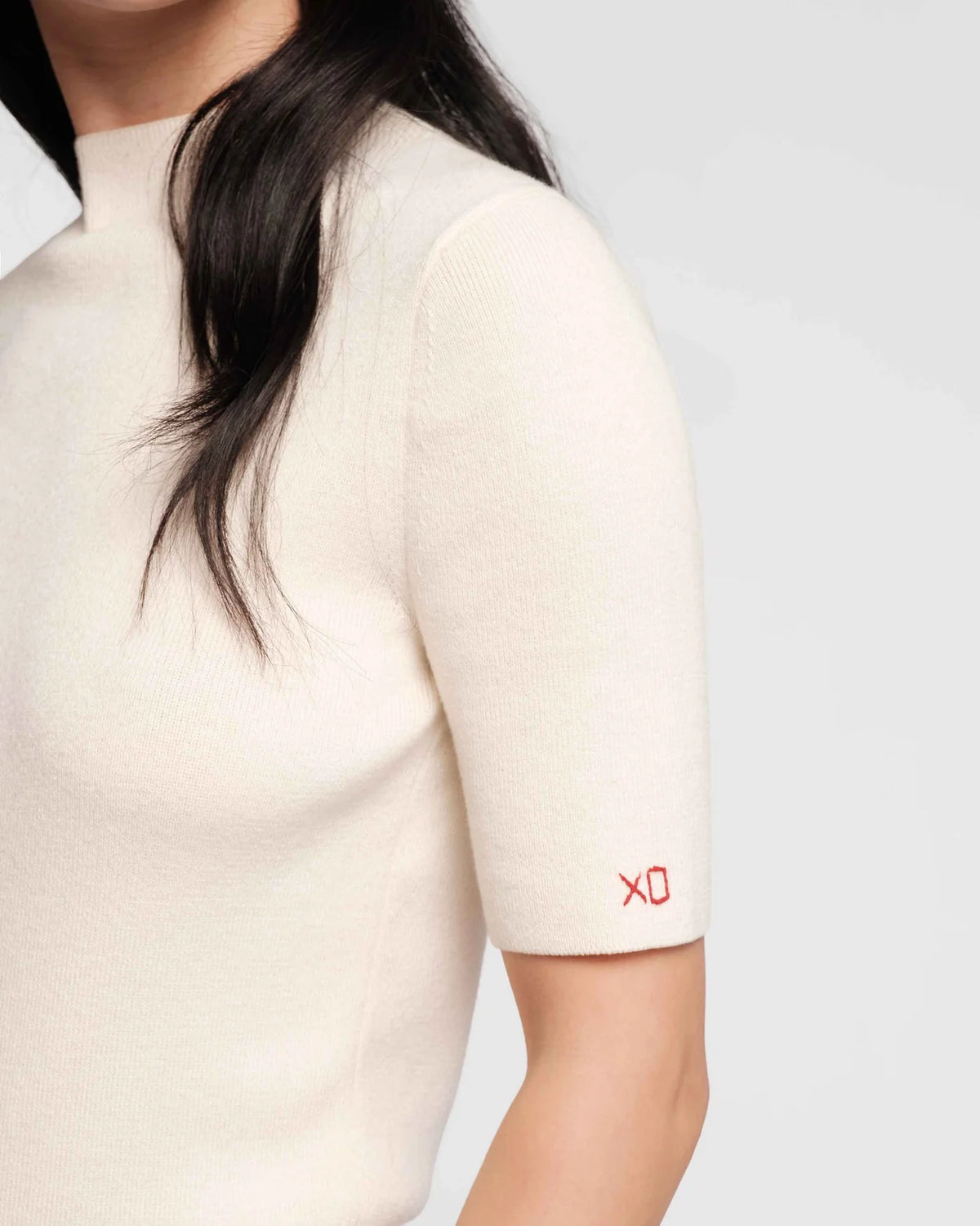 Marie Short Sleeve Sweater - Oyster