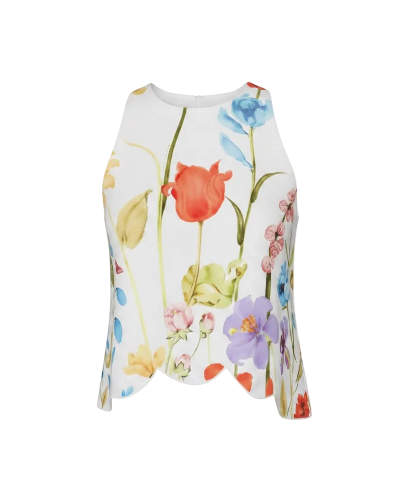 Prism Scallop Tank Top - Garden Muse