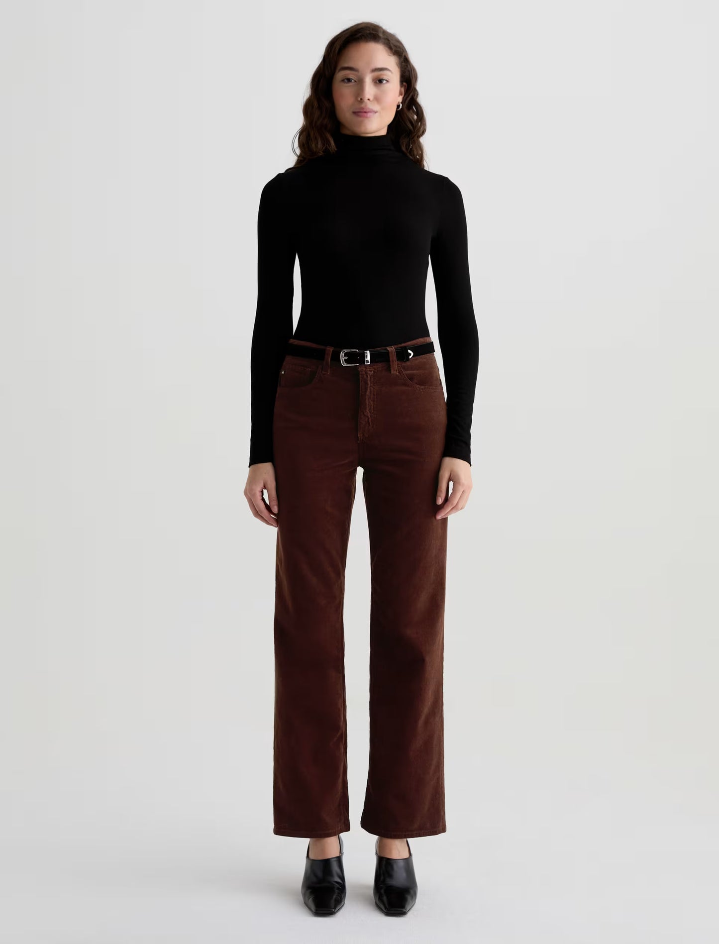 Brinley Corduroy Mid-Rise Straight - Coffee Bean