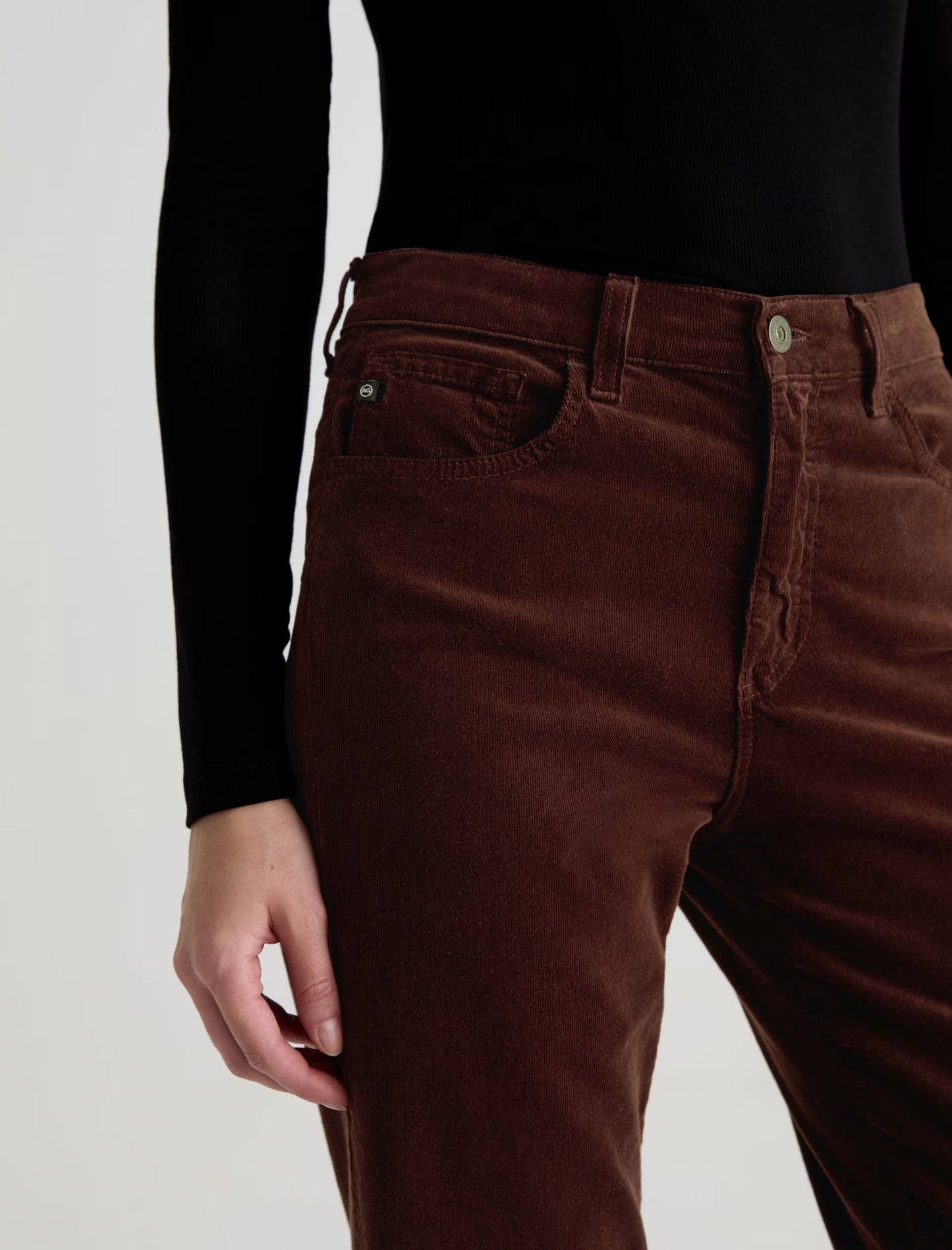 Brinley Corduroy Mid-Rise Straight - Coffee Bean