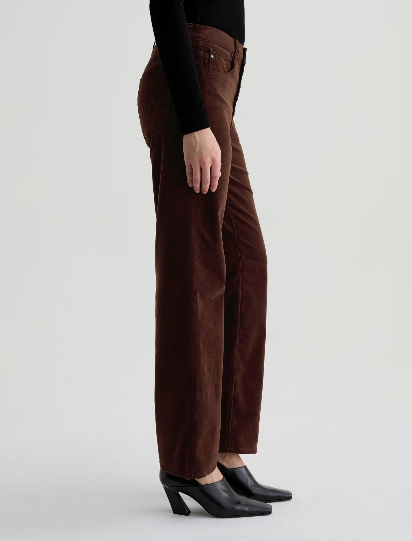 Brinley Corduroy Mid-Rise Straight - Coffee Bean