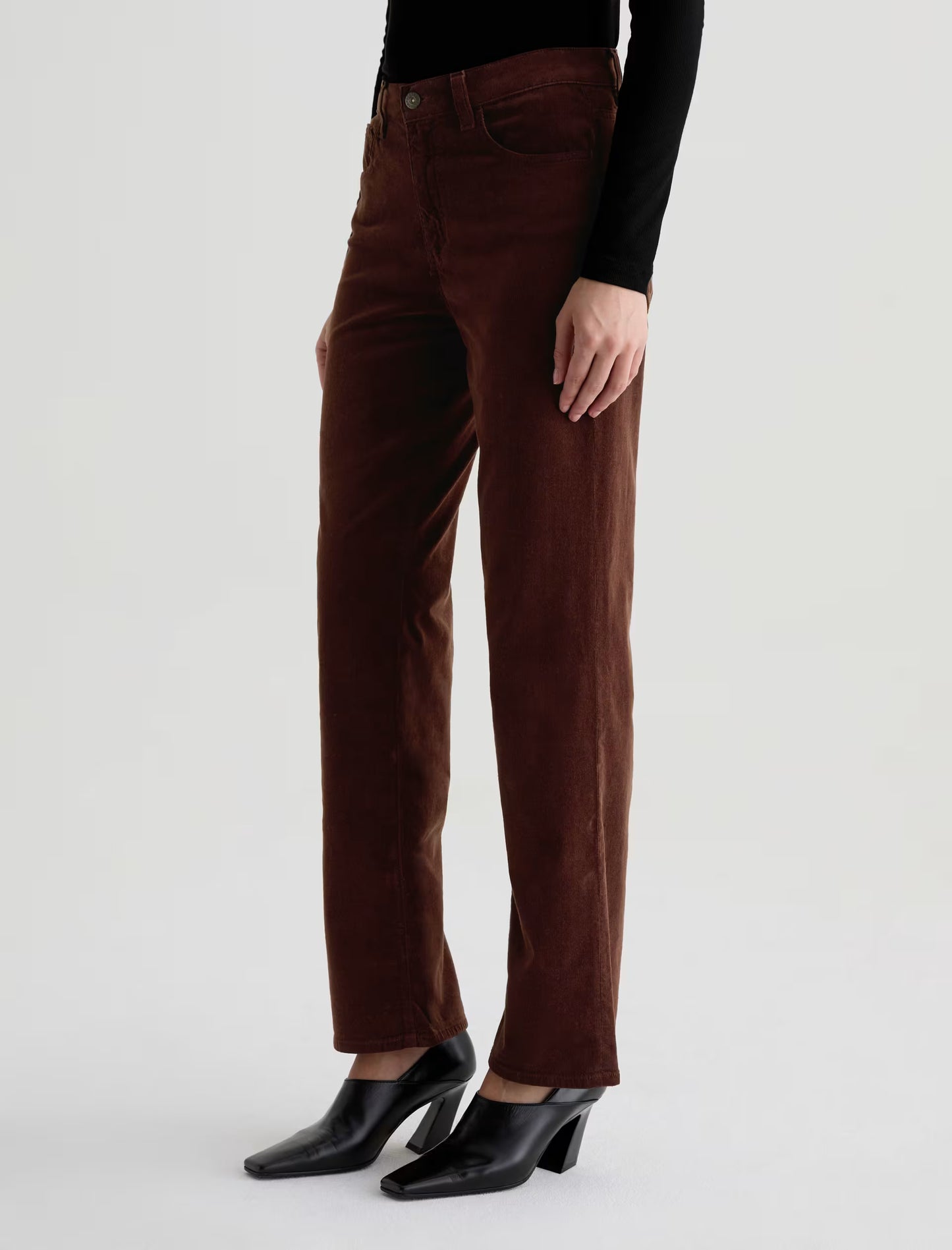 Brinley Corduroy Mid-Rise Straight - Coffee Bean