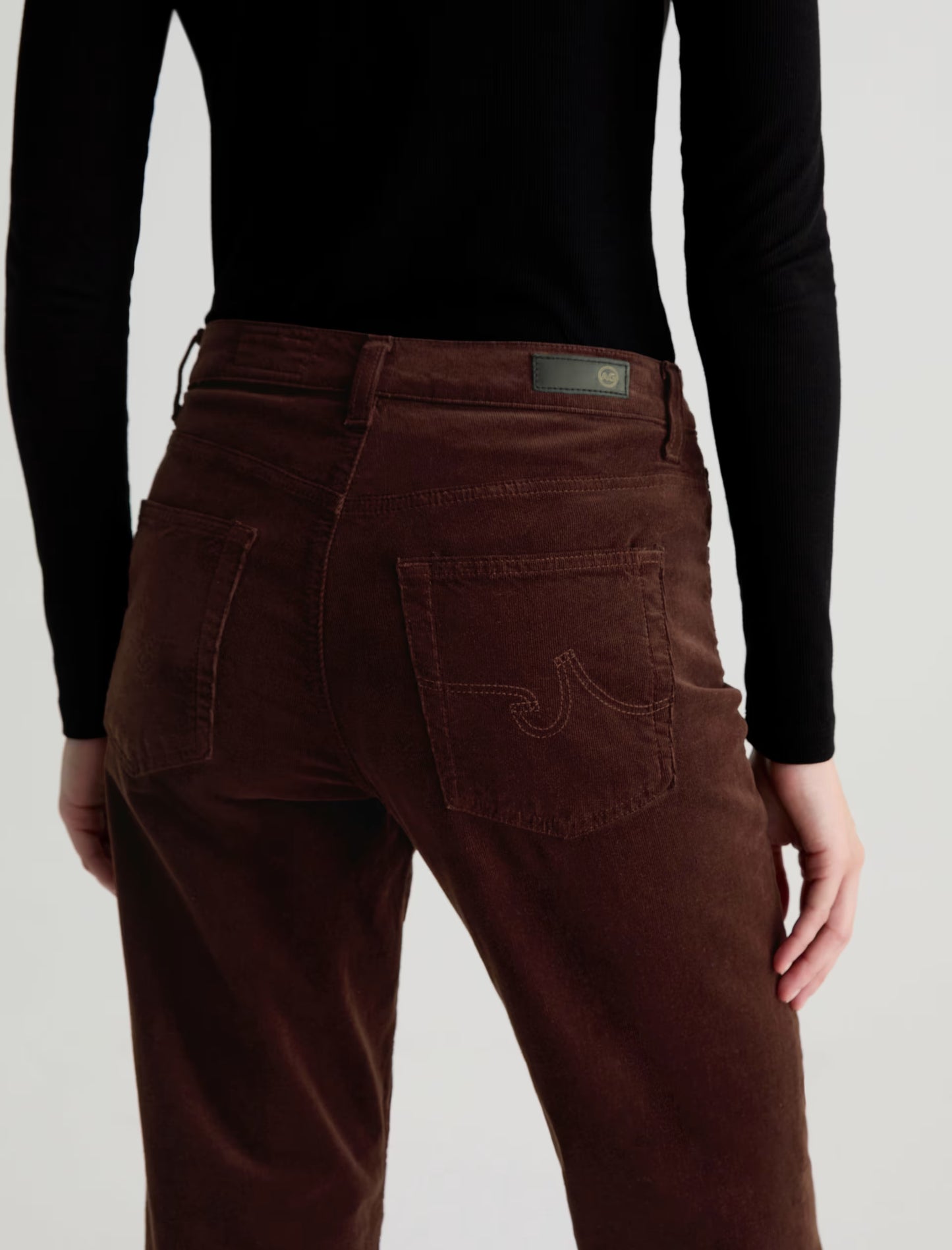 Brinley Corduroy Mid-Rise Straight - Coffee Bean