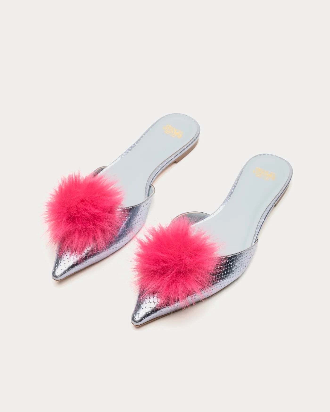 Pauline Pom Pom Flat - Light Blue