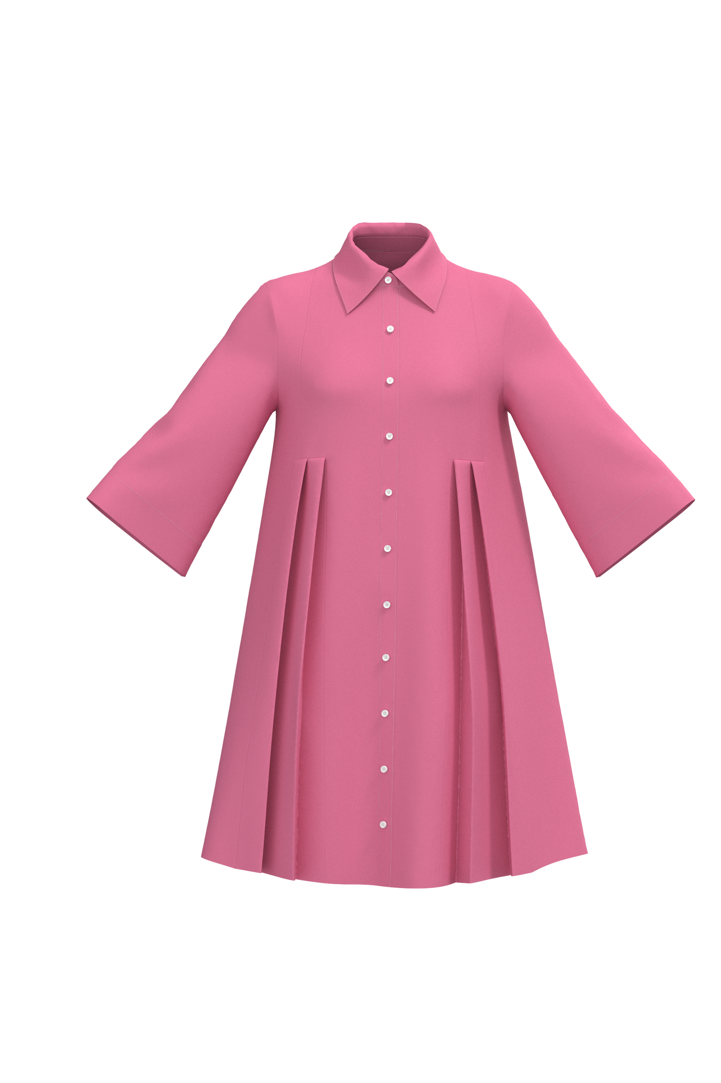 Isla Shirtdress Solid Poplin Cotton Poplin Pink