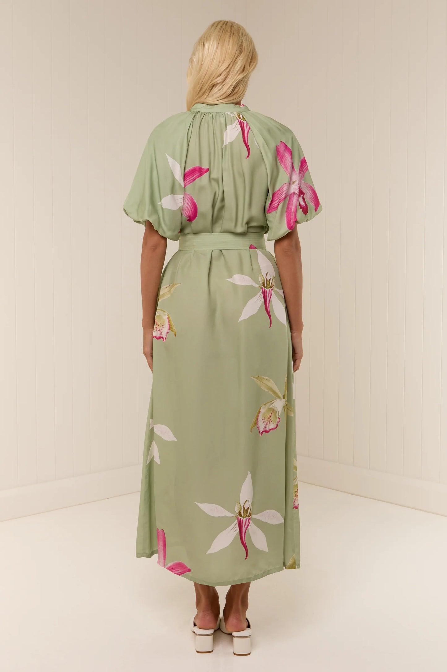 Emelia Dress - Pistachio Petals