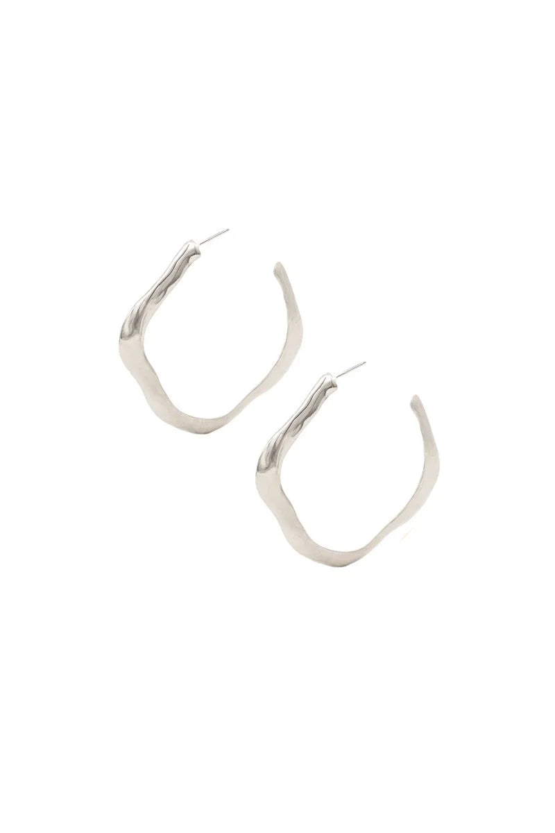 Poppy Hoop Earrings - Silver