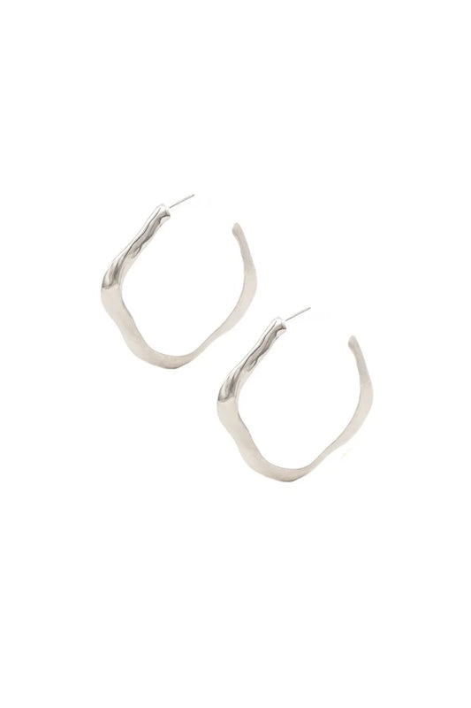 Poppy Hoop Earrings - Silver