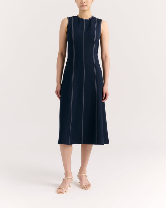 Rain Midi Dress - Dark Navy