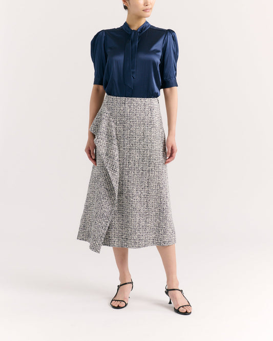 Juniper Midi Skirt - Multicolor Tweed