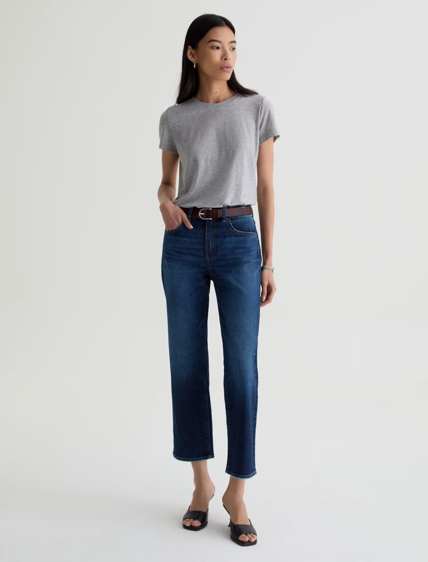 Brinley Mid-Rise Straight Crop - Outspoken
