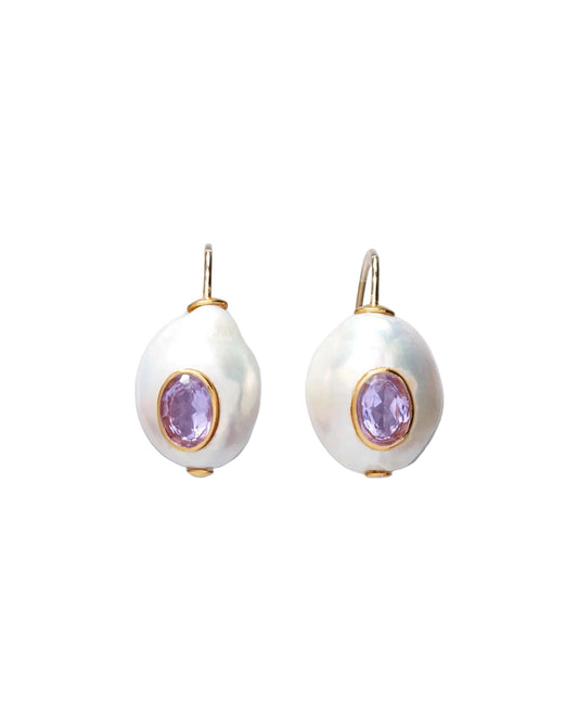 Pearl Pablo Earrings - Pink Amethyst
