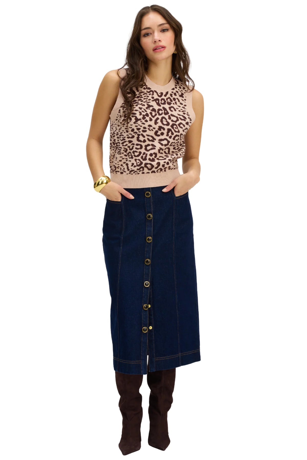 Ambrose Midi Skirt - Indigo
