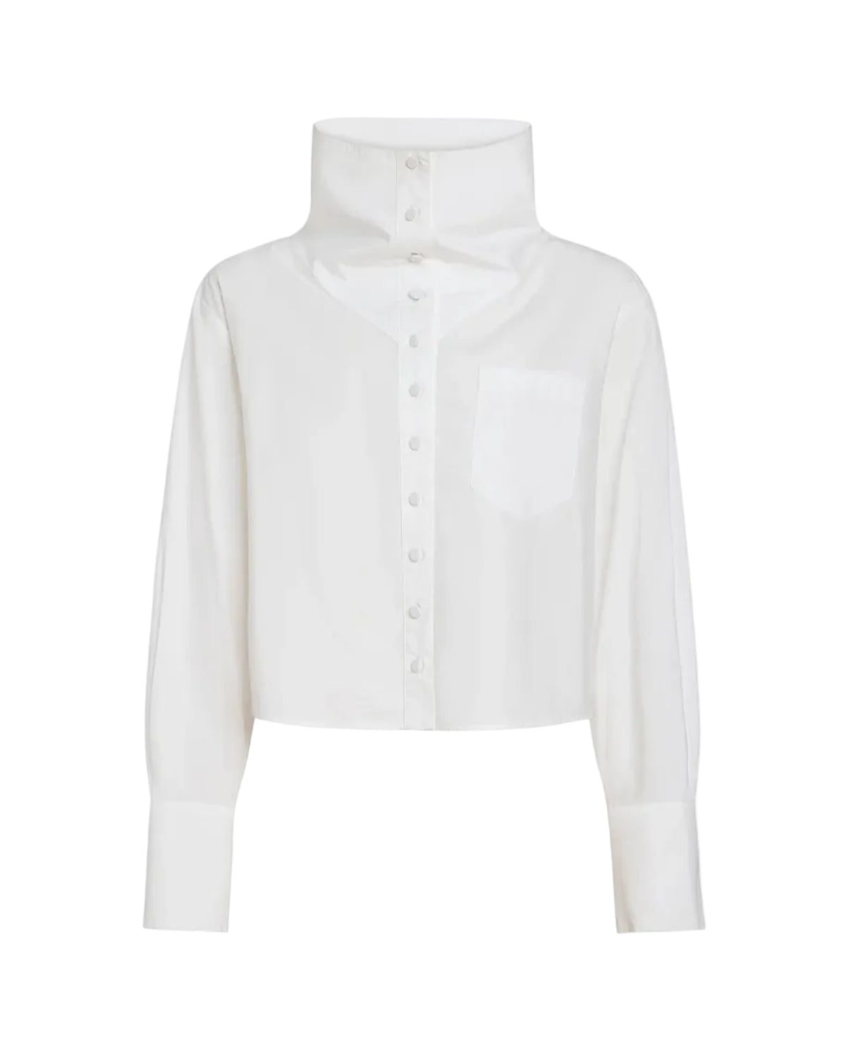 Bianca Funnel Neck Blouse - White