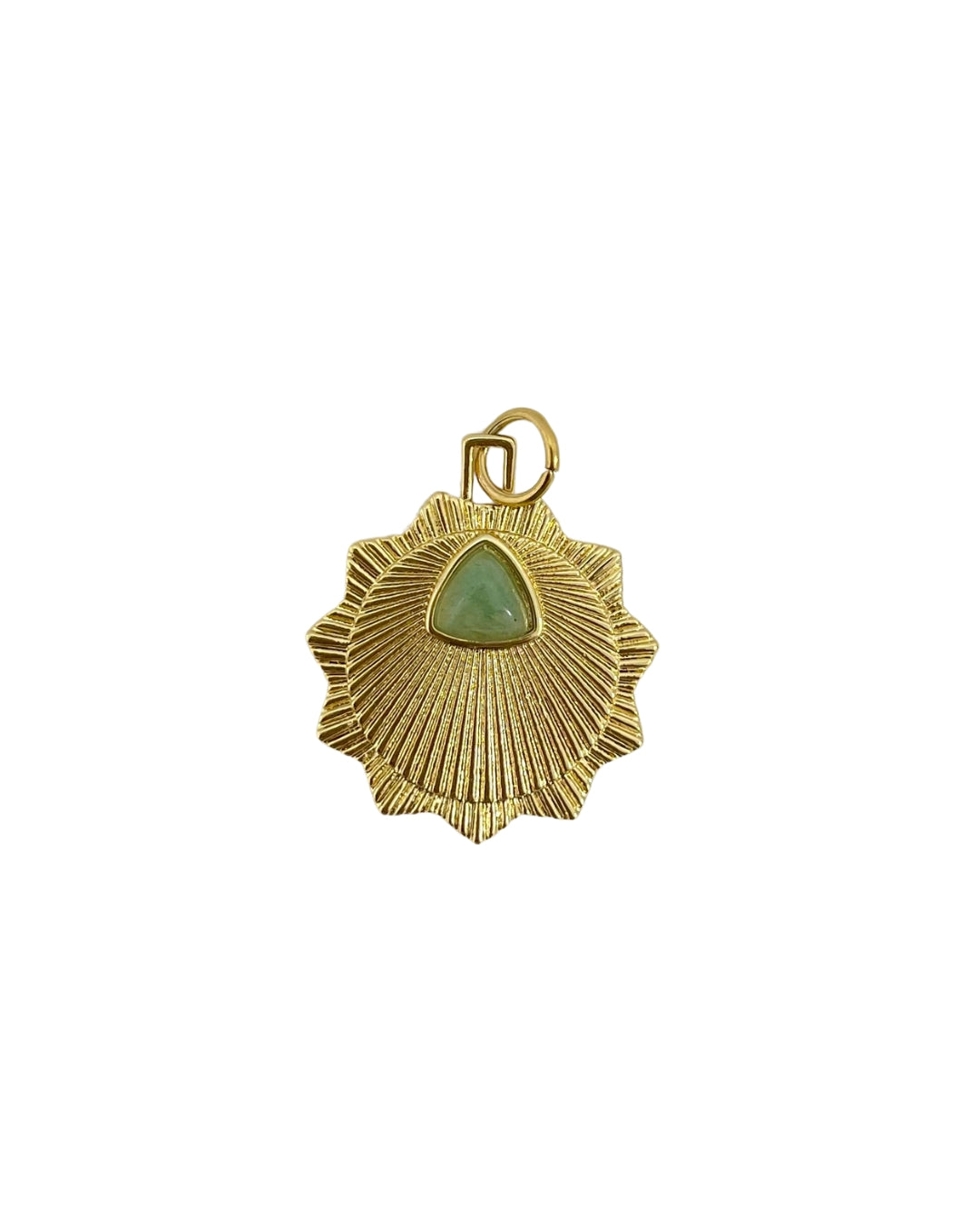 Gemstone Medallion Charm - Green