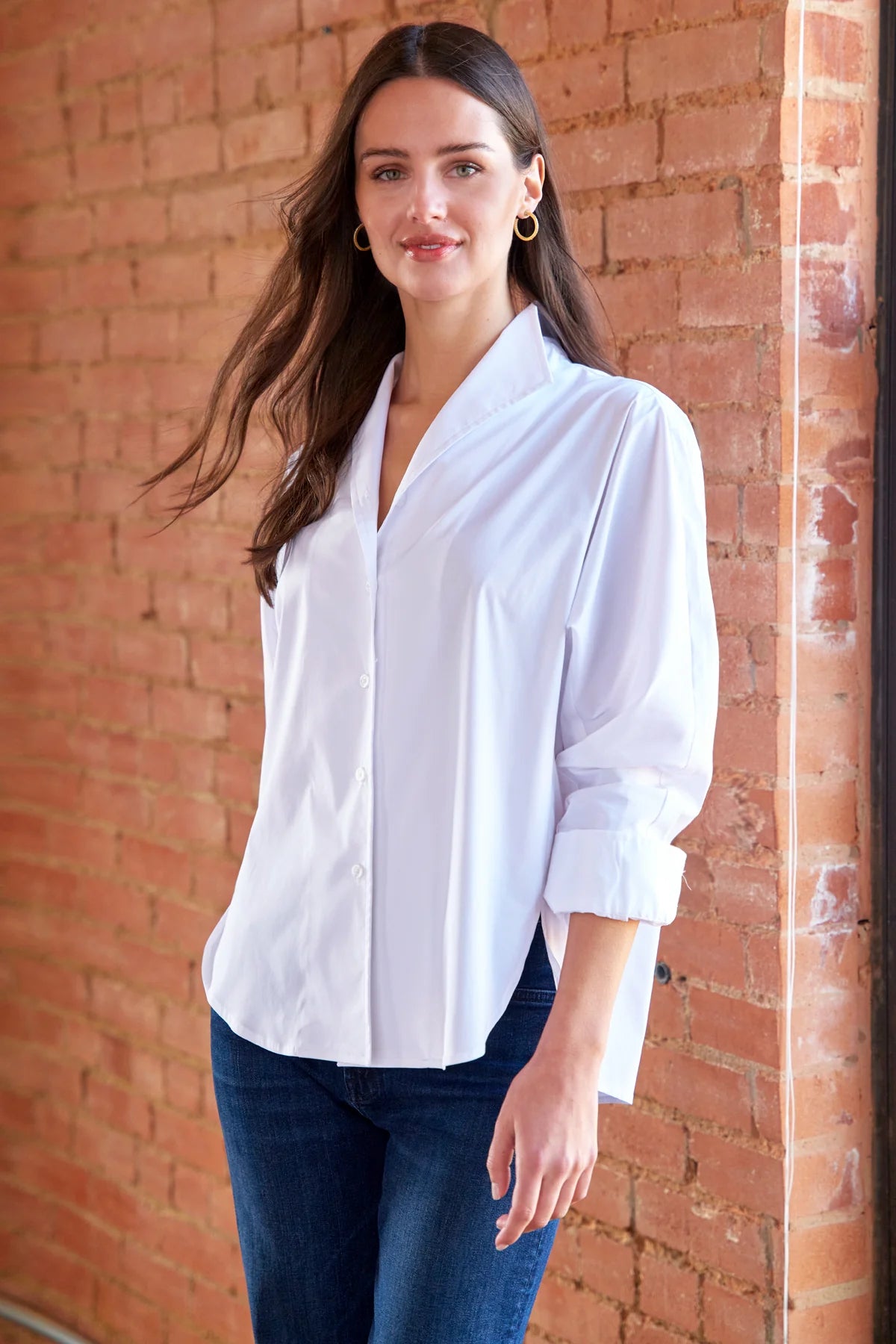 Revere Silky Poplin Shirt - White
