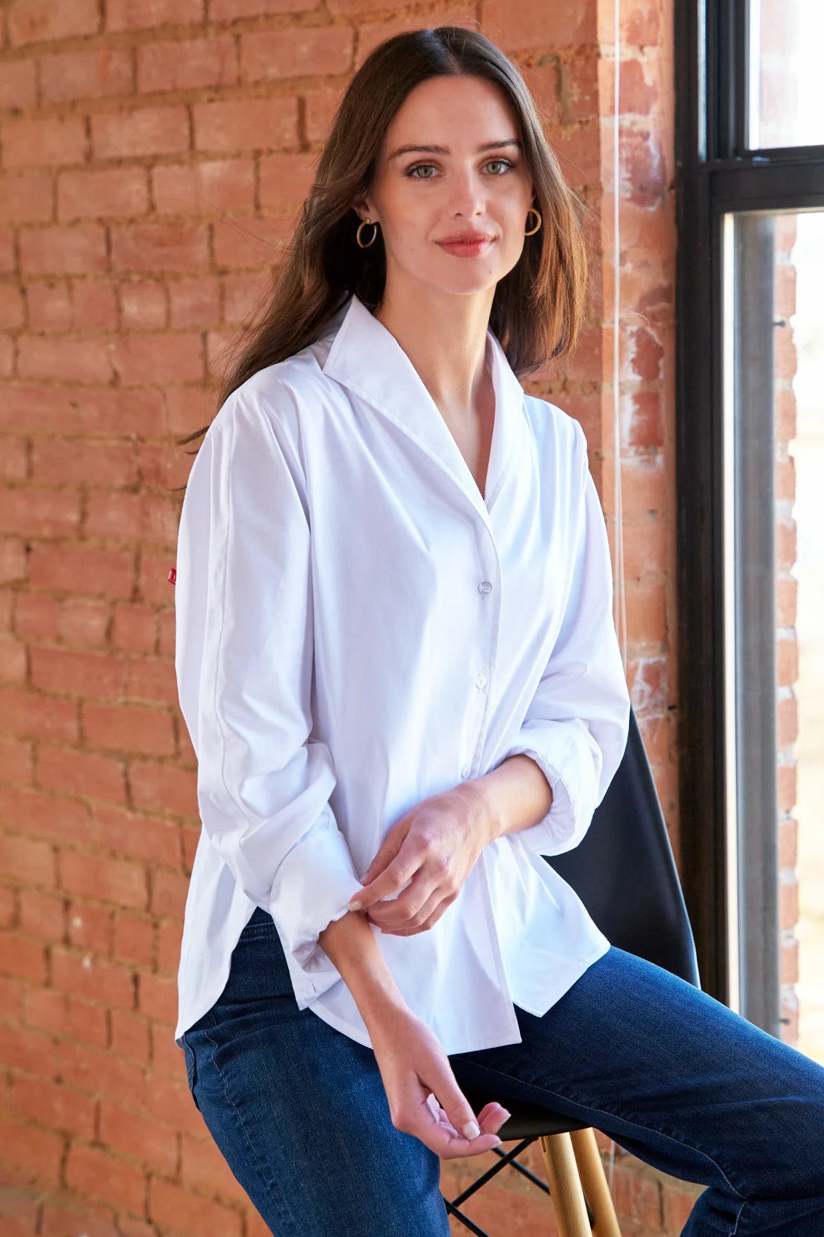 Revere Silky Poplin Shirt - White