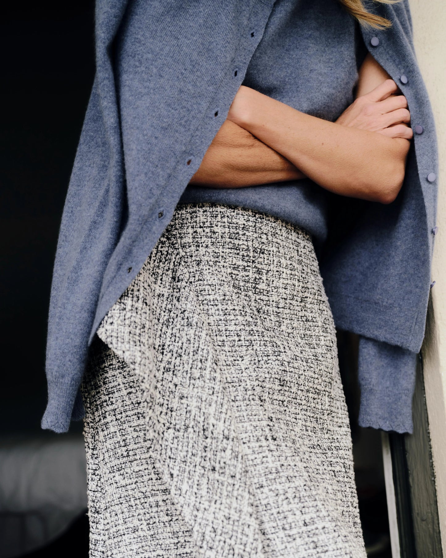 Juniper Midi Skirt - Multicolor Tweed