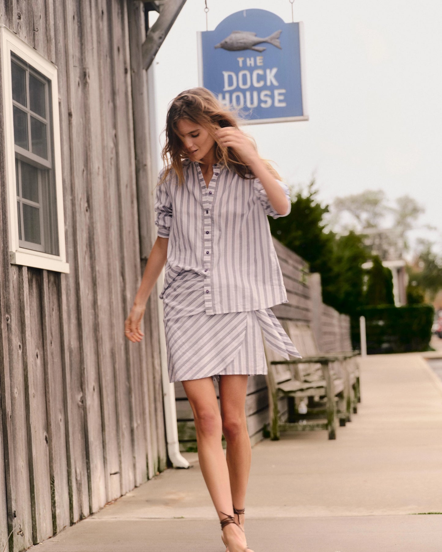 Maris Skort - Coastal Indigo Stripe