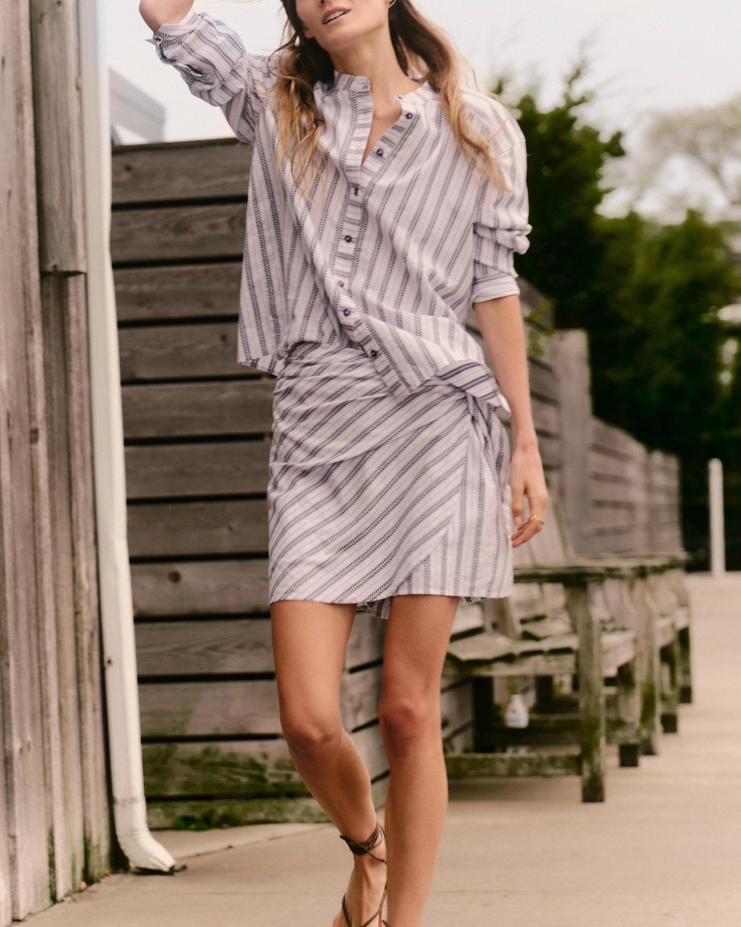 Maris Skort - Coastal Indigo Stripe