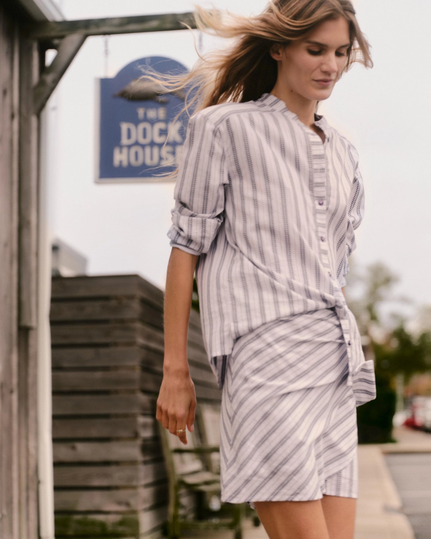 Maris Skort - Coastal Indigo Stripe