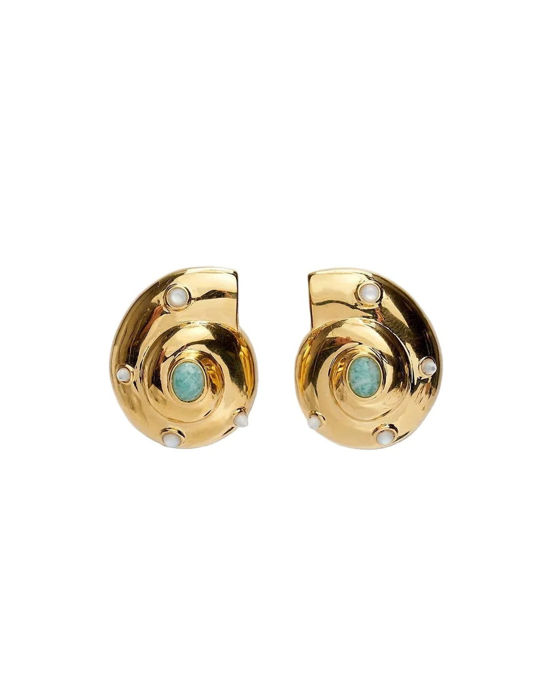 Nautilus Stud Earrings - Gold