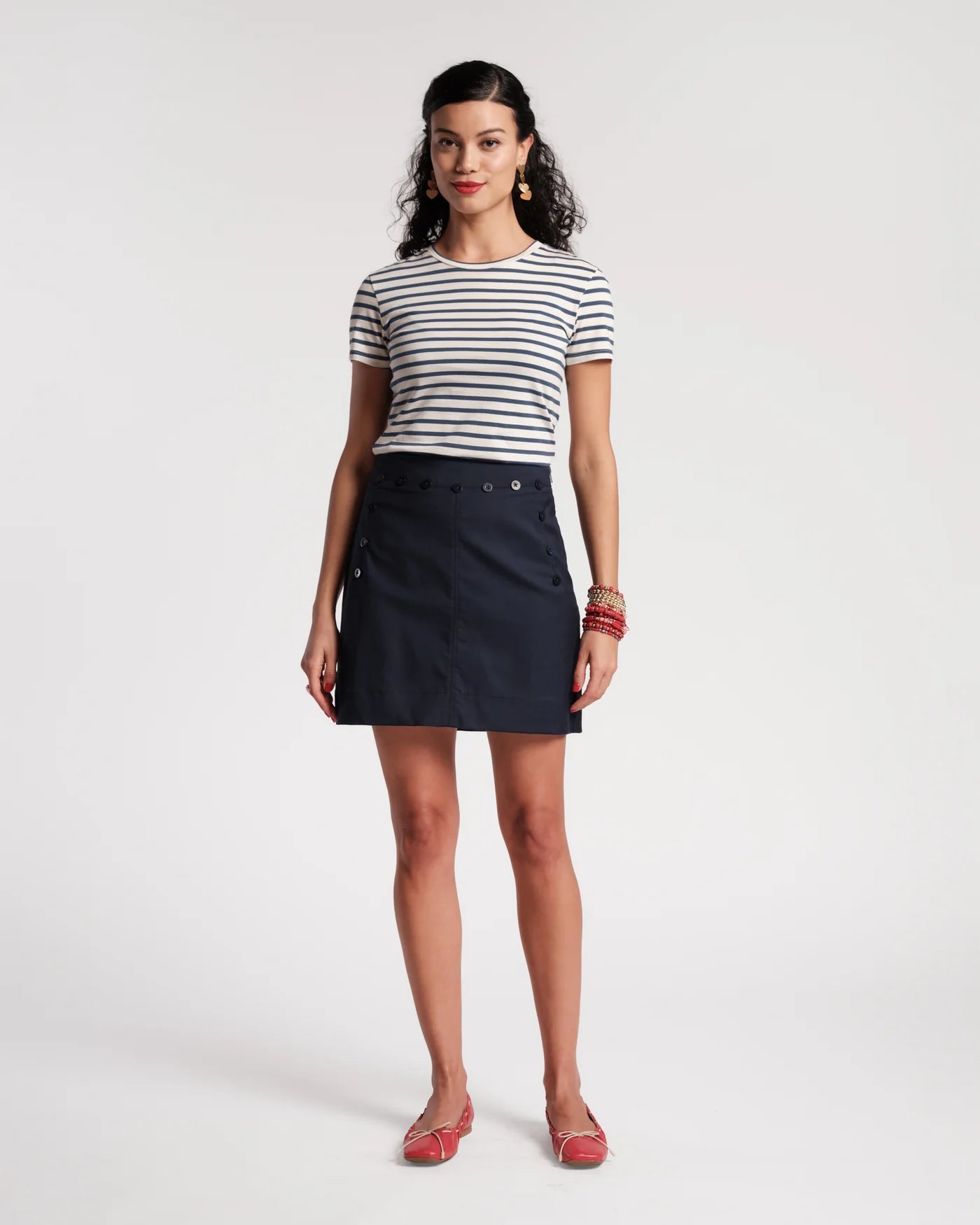 Super Striped Baby Tee - Navy Oyster
