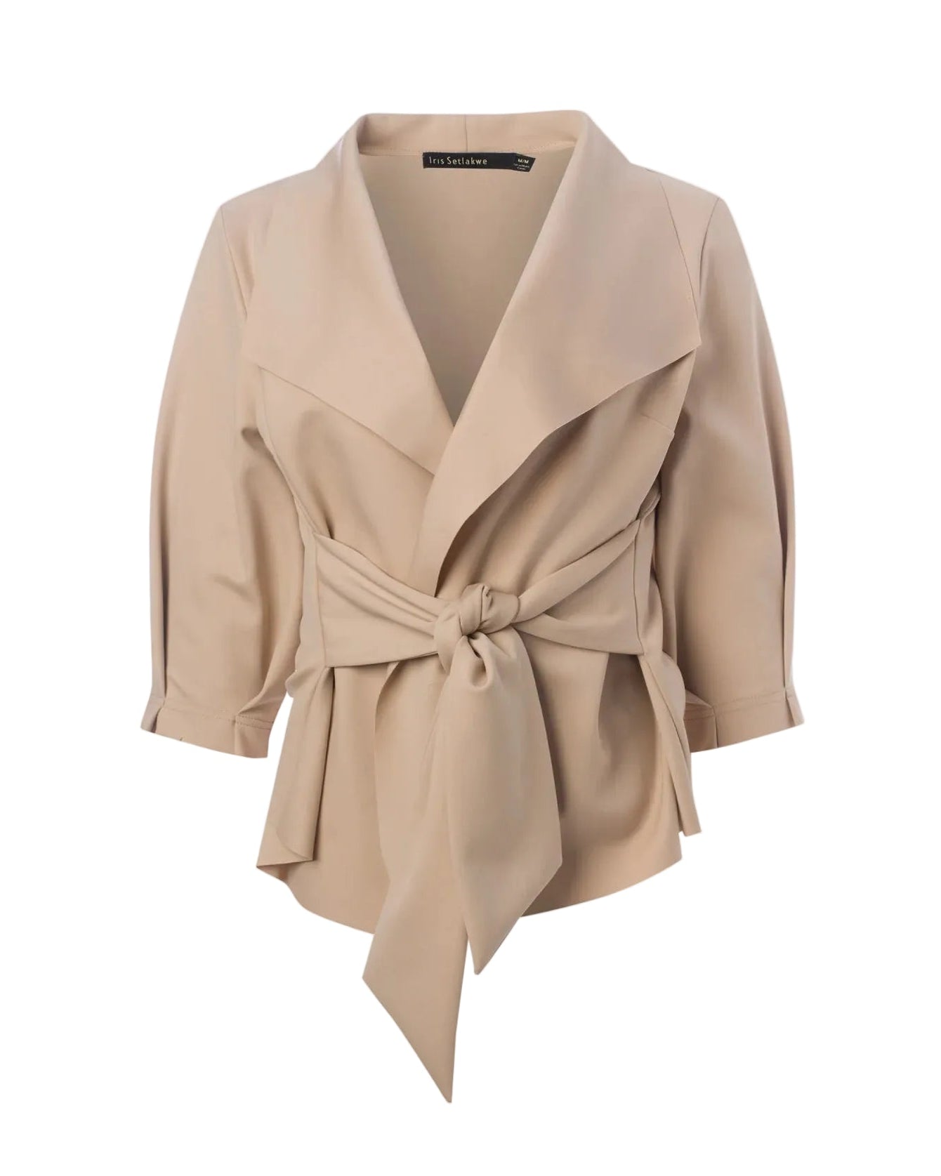 Raw Edge Belted Jacket - Taupe