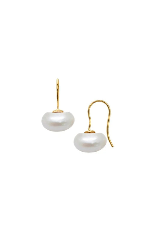 Lantern Freshwater Pearl Earrings - Gold