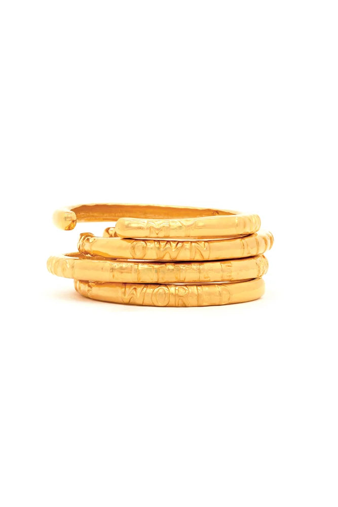 MOLW Script Cuff Bracelet - Gold