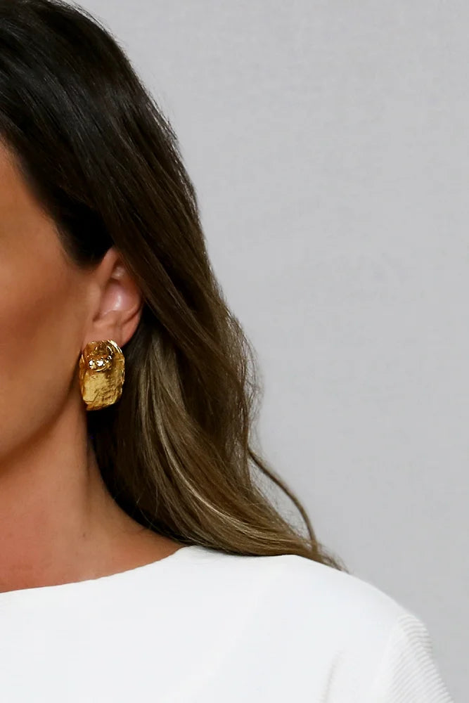 'C' Dunes Earrings - Gold