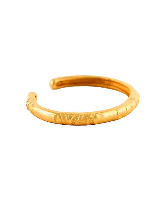 MOLW Script Cuff Bracelet - Gold