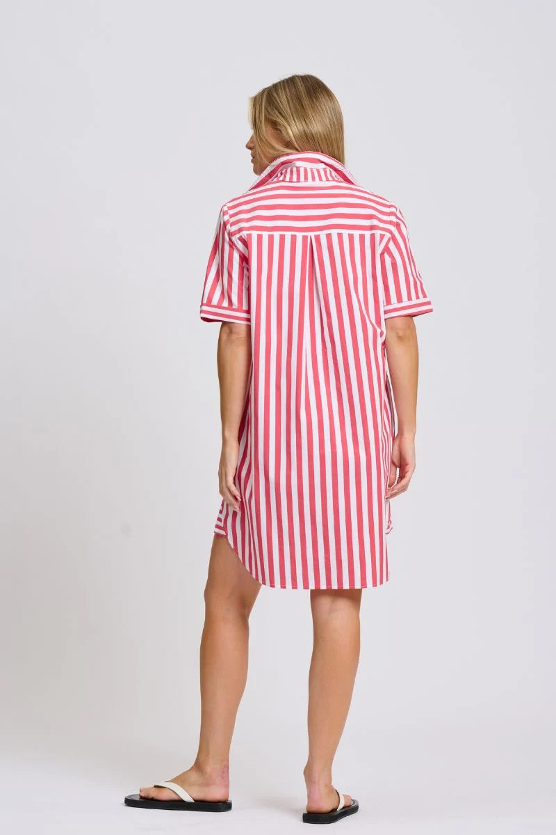 Clara Dress - Red Stripe