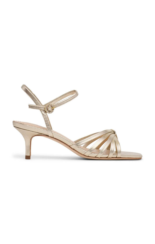 Malia Strappy Kitten Heel - Light Gold Metallic