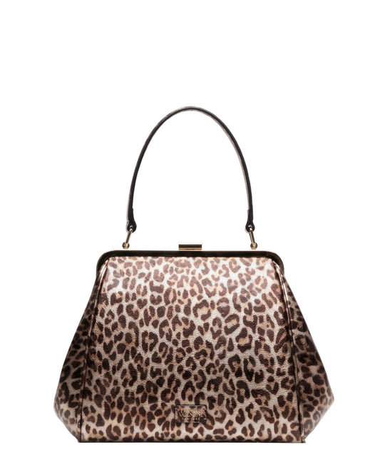 Katherine Frame Bag - Metallic Leopard