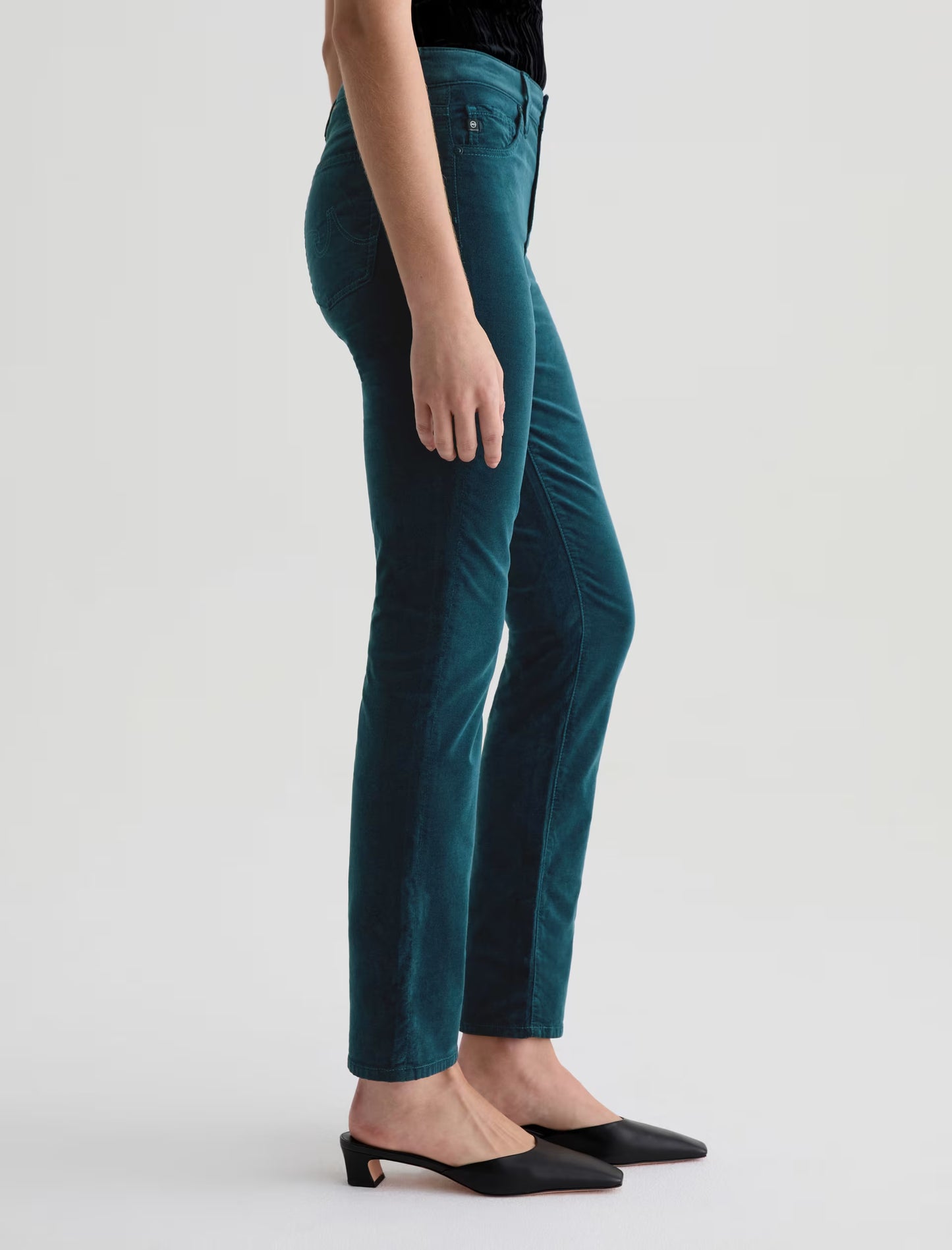 Mari Velvet Mid-Rise Slim Straight - Deep Lagoon