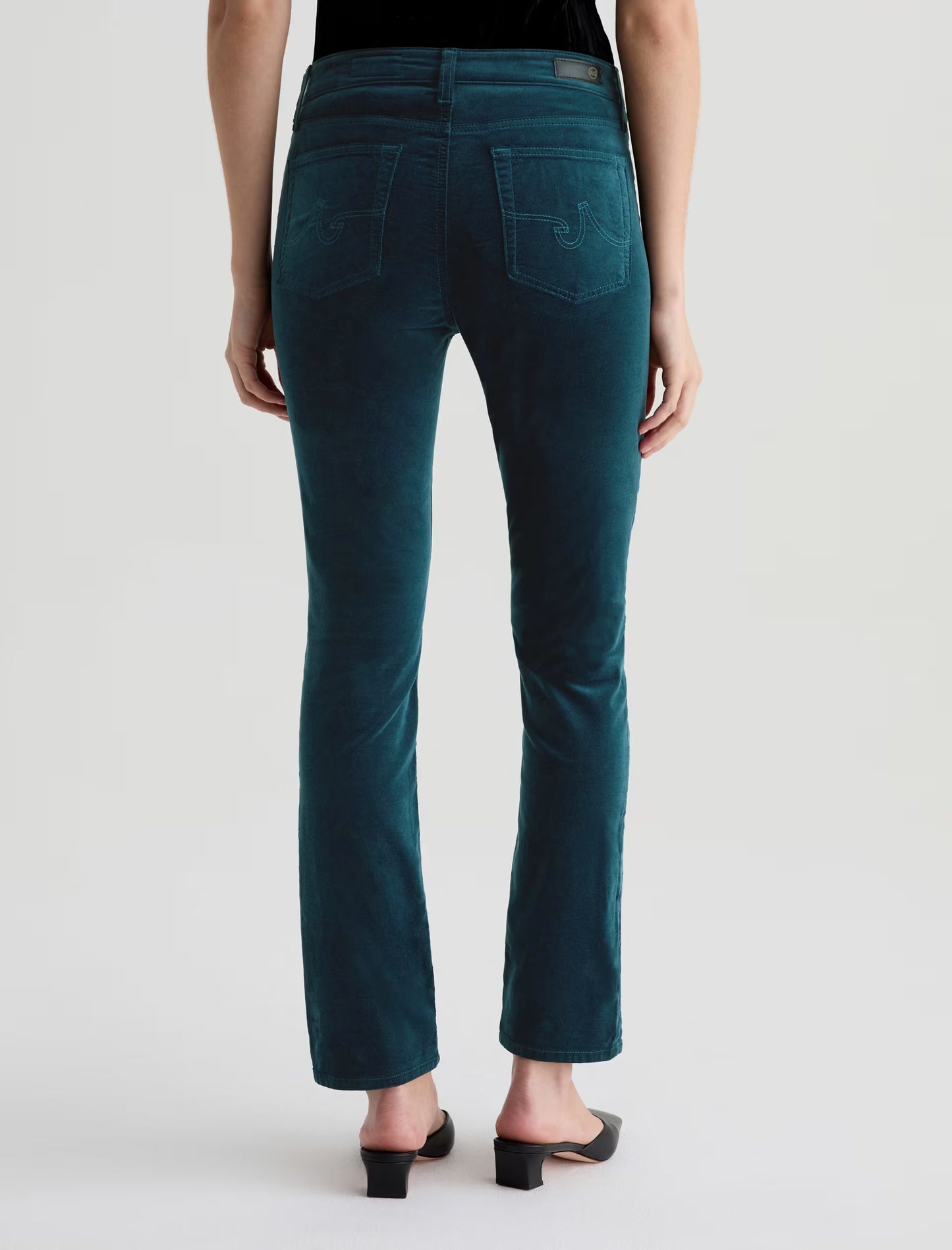 Mari Velvet Mid-Rise Slim Straight - Deep Lagoon