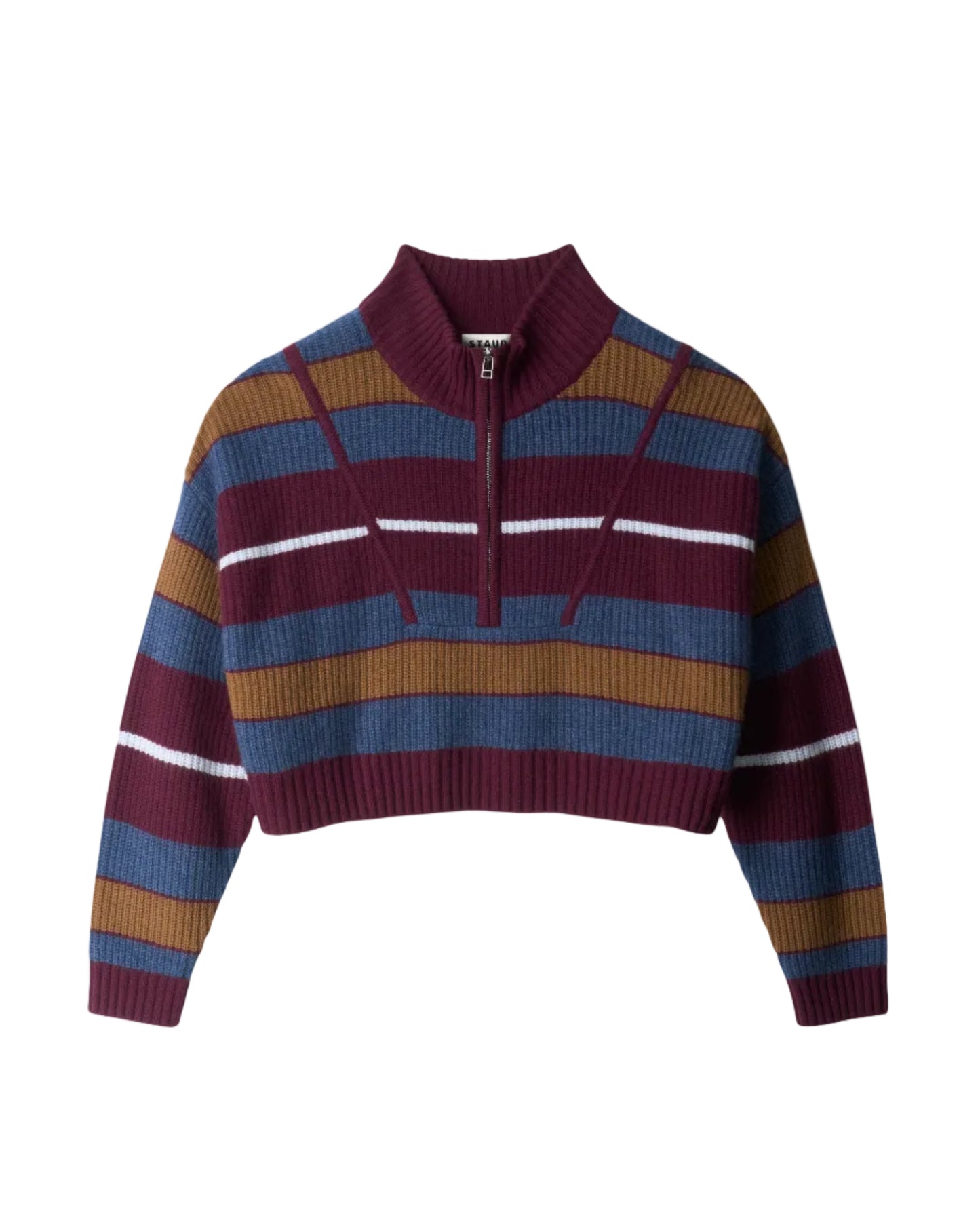 Cropped Hampton Cashmere Sweater - Monaco Stripe