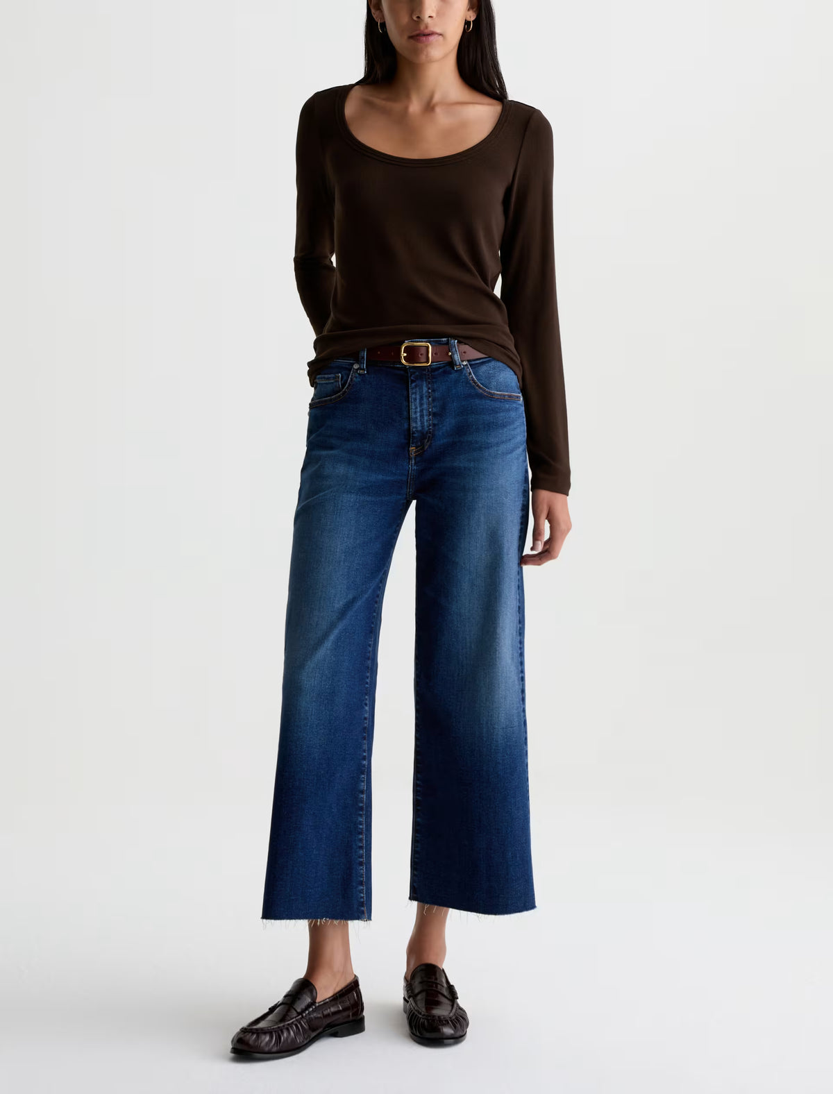 Saige Mid-Rise Wide Leg Crop - Hard Bop