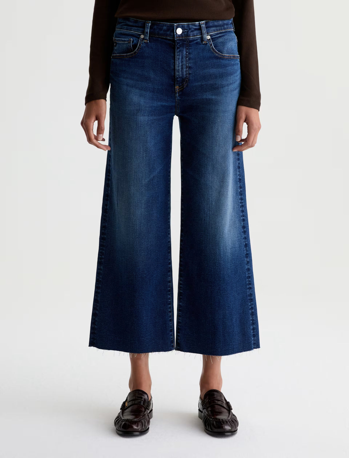 Saige Mid-Rise Wide Leg Crop - Hard Bop