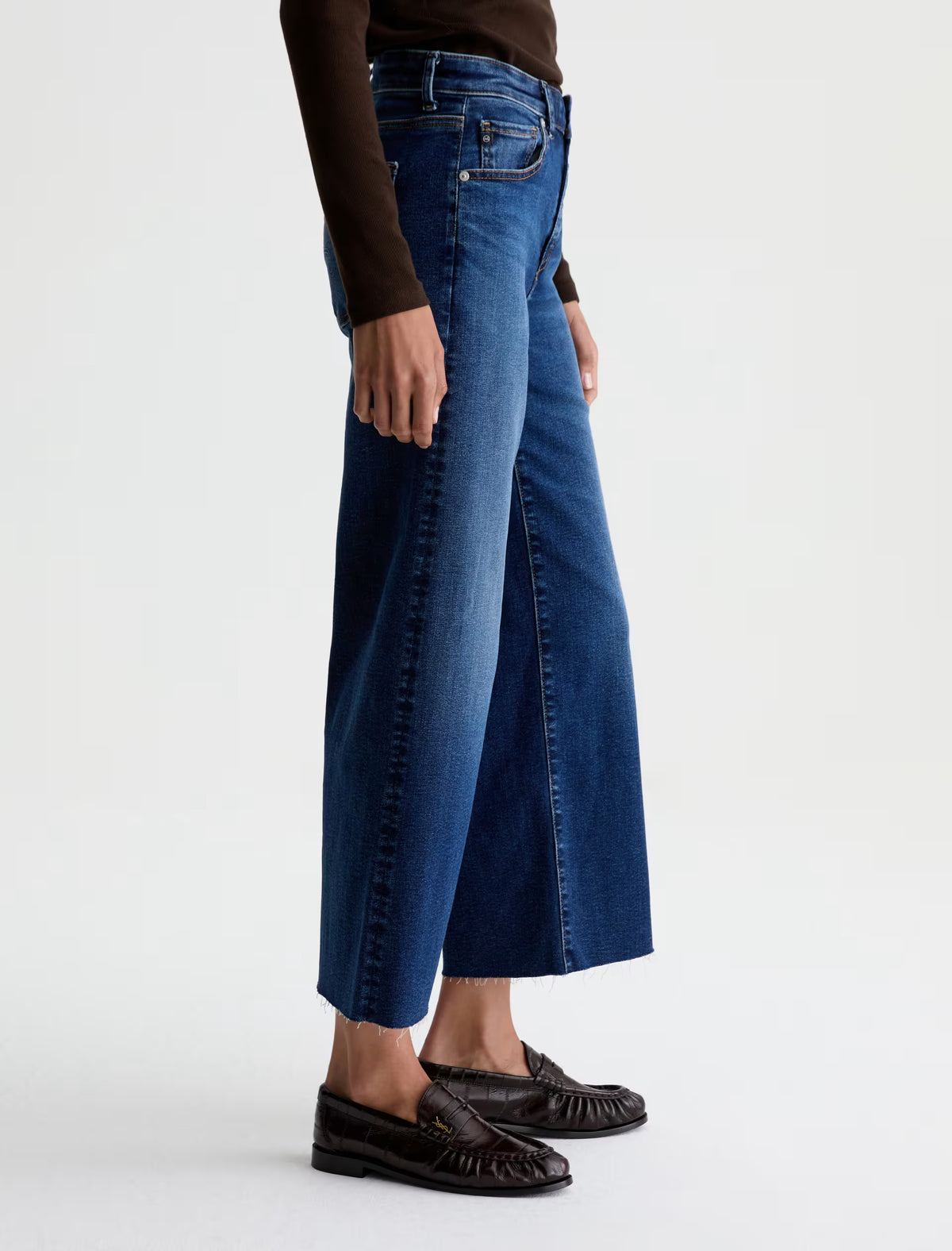 Saige Mid-Rise Wide Leg Crop - Hard Bop