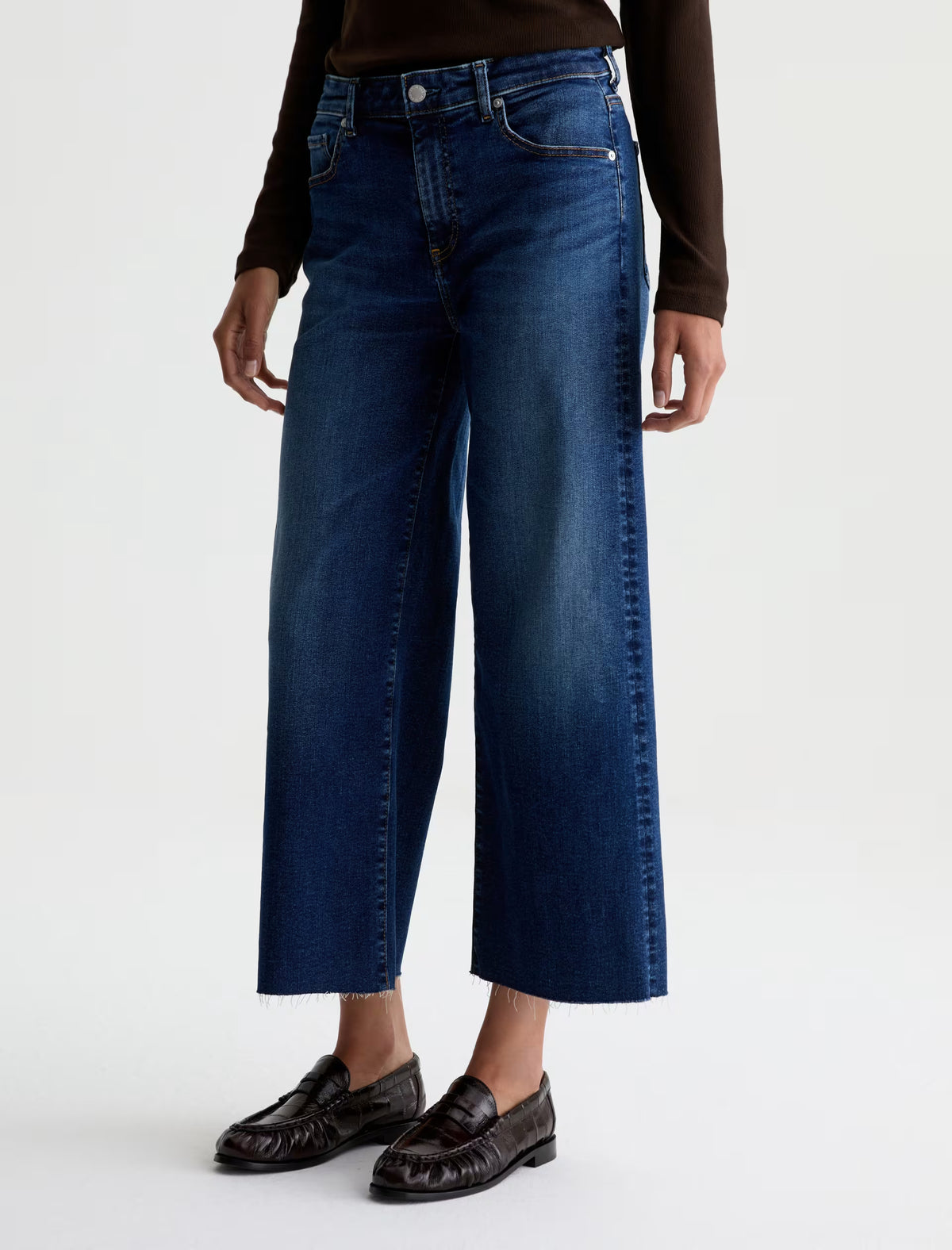 Saige Mid-Rise Wide Leg Crop - Hard Bop