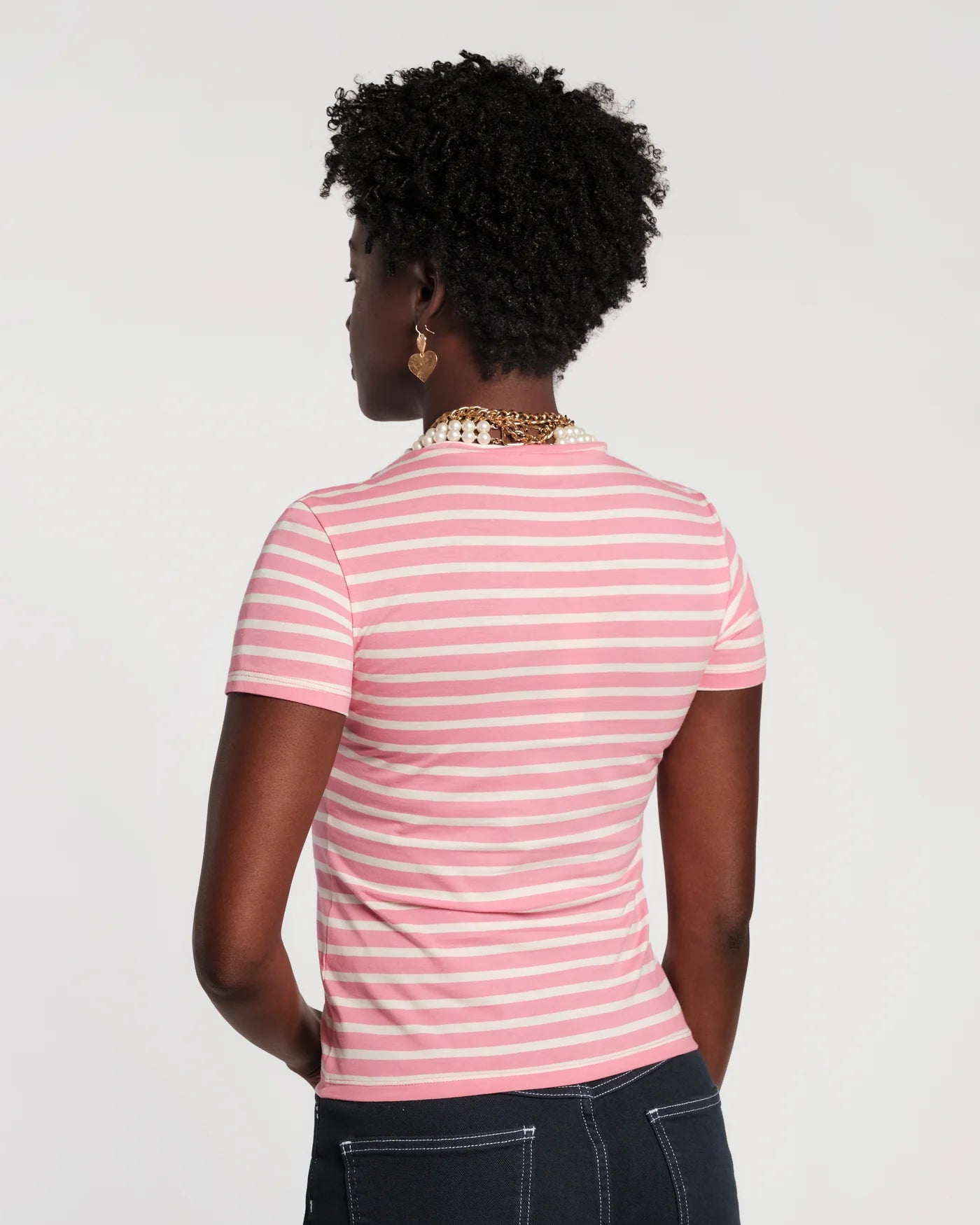 Super Striped Baby Tee - Oyster Pink