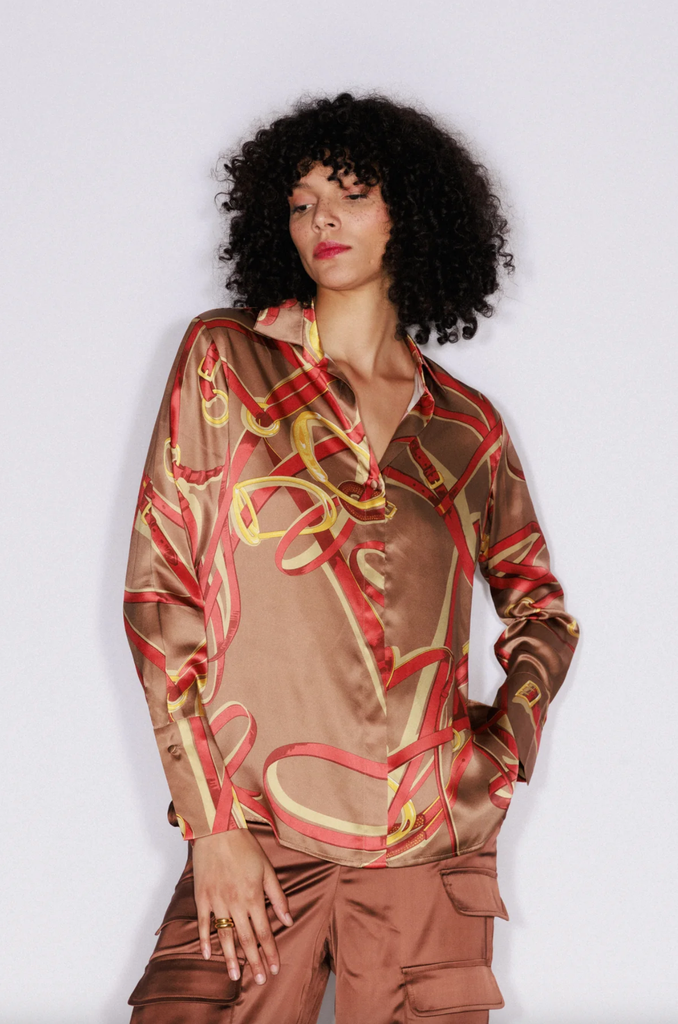 Daria French Cuff Silk Blouse - Lexington Equestrian