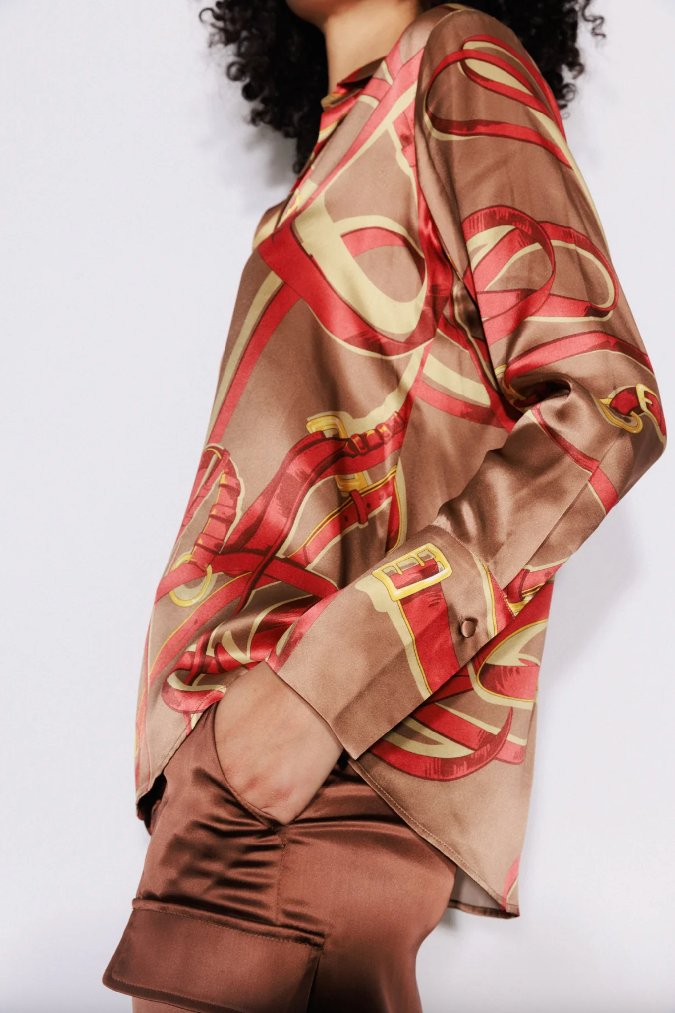 Daria French Cuff Silk Blouse - Lexington Equestrian