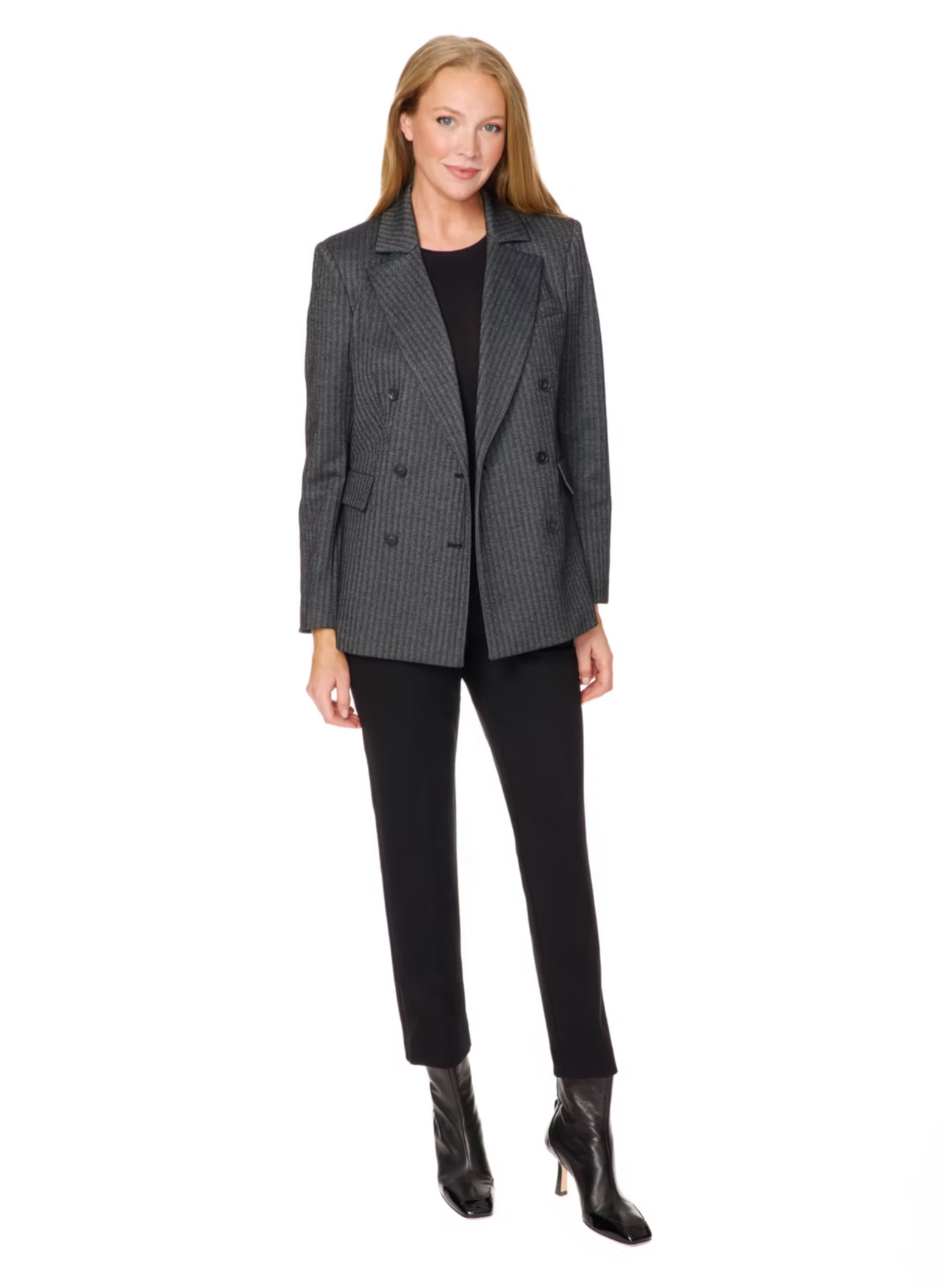 Front Slit Ankle Pant - Black