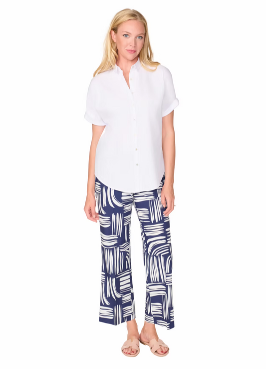 Pull On Crop Flare - Nautical
