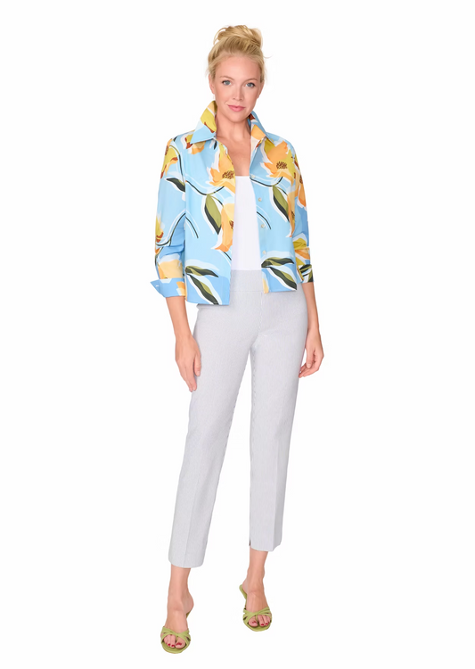 Cropped Back Pleated Shirt - Tahiti