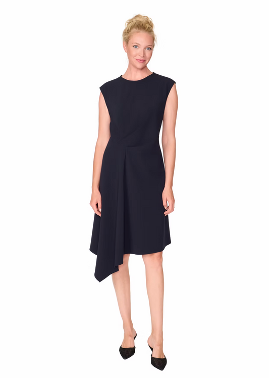 Side Gathered Dress - Black